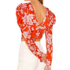 Song of Style Red Dahlia Top Size M Two Way Style (Aimee Song x REVOLVE)